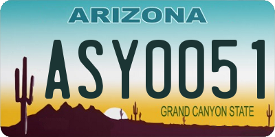 AZ license plate ASY0051