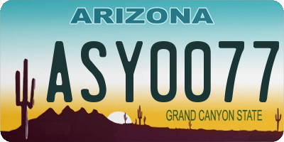 AZ license plate ASY0077