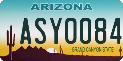 AZ license plate ASY0084