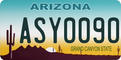 AZ license plate ASY0090