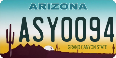 AZ license plate ASY0094