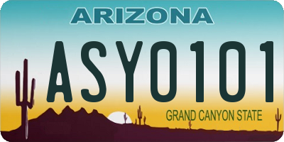 AZ license plate ASY0101