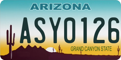 AZ license plate ASY0126