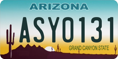 AZ license plate ASY0131