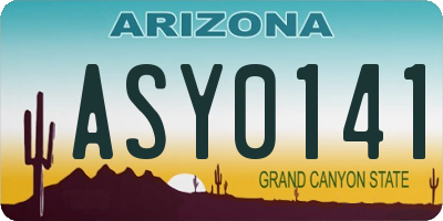 AZ license plate ASY0141