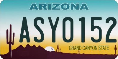 AZ license plate ASY0152