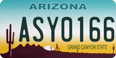 AZ license plate ASY0166