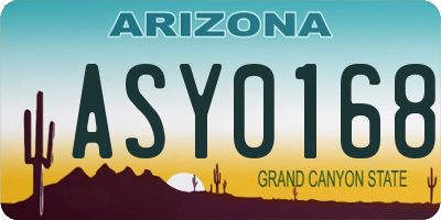 AZ license plate ASY0168