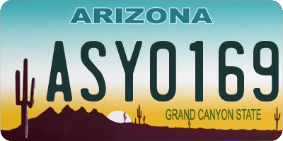 AZ license plate ASY0169