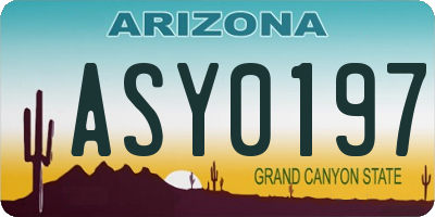 AZ license plate ASY0197