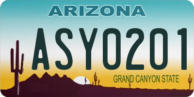 AZ license plate ASY0201