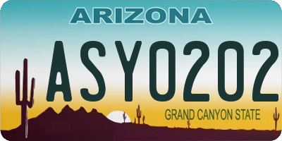 AZ license plate ASY0202