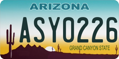 AZ license plate ASY0226