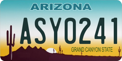 AZ license plate ASY0241