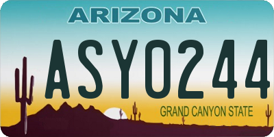 AZ license plate ASY0244