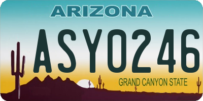 AZ license plate ASY0246