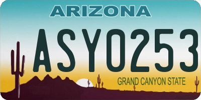 AZ license plate ASY0253