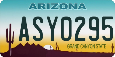 AZ license plate ASY0295