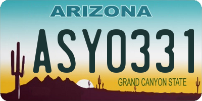 AZ license plate ASY0331