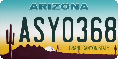 AZ license plate ASY0368