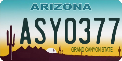 AZ license plate ASY0377