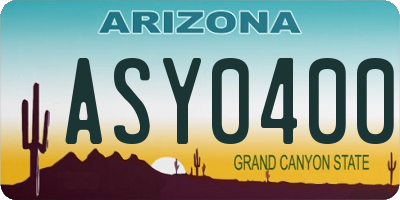 AZ license plate ASY0400