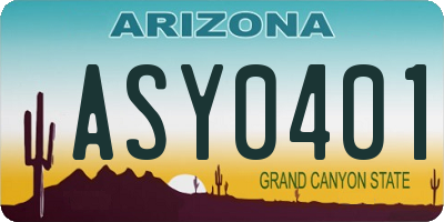 AZ license plate ASY0401