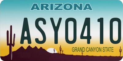 AZ license plate ASY0410