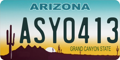 AZ license plate ASY0413