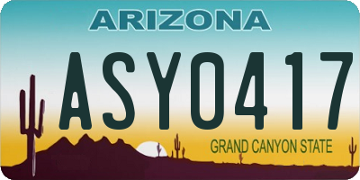 AZ license plate ASY0417
