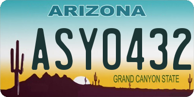 AZ license plate ASY0432