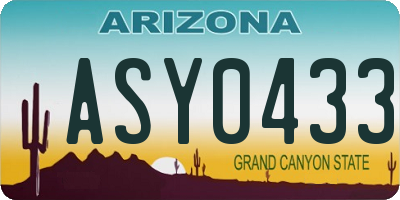 AZ license plate ASY0433