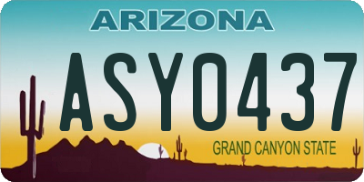 AZ license plate ASY0437