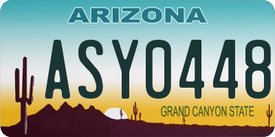 AZ license plate ASY0448