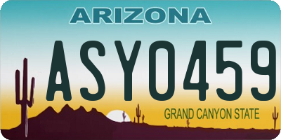 AZ license plate ASY0459
