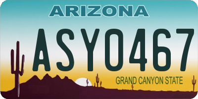 AZ license plate ASY0467