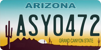 AZ license plate ASY0472
