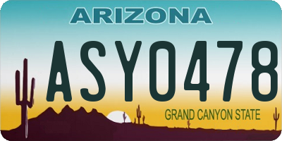 AZ license plate ASY0478