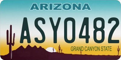 AZ license plate ASY0482