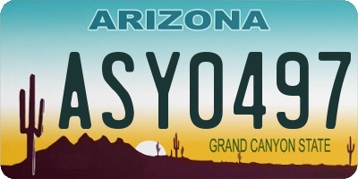 AZ license plate ASY0497
