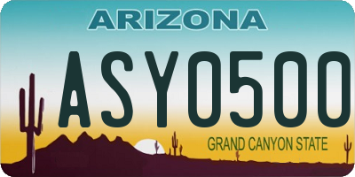 AZ license plate ASY0500