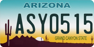 AZ license plate ASY0515