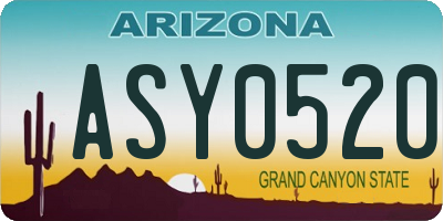 AZ license plate ASY0520