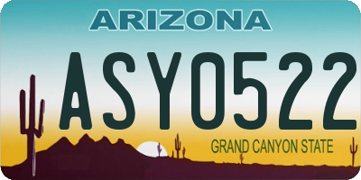 AZ license plate ASY0522