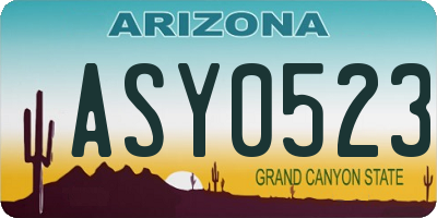AZ license plate ASY0523
