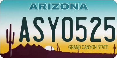 AZ license plate ASY0525