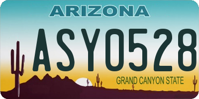AZ license plate ASY0528