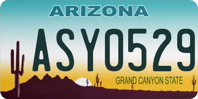 AZ license plate ASY0529