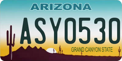 AZ license plate ASY0530