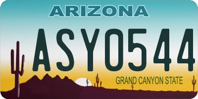 AZ license plate ASY0544